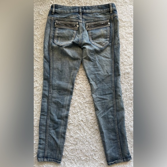 Y2K BONGO EMBELLISHED ZIP POCKET JEANS SZ 7 - Picture 7 of 9